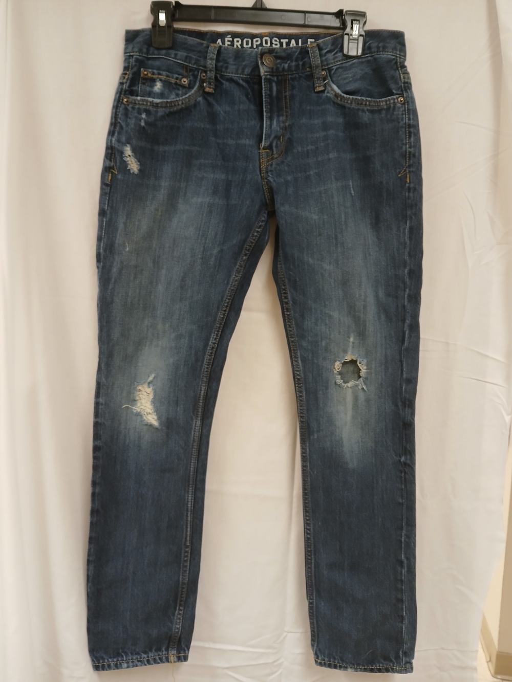 Aeropostale Women's Skinny Distressed Jeans - Blue